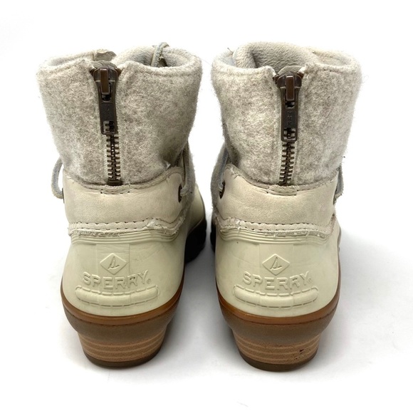 Sperry Saltwater Tide Wedge Boot Ivory‎ Womens 6 - Picture 2 of 7